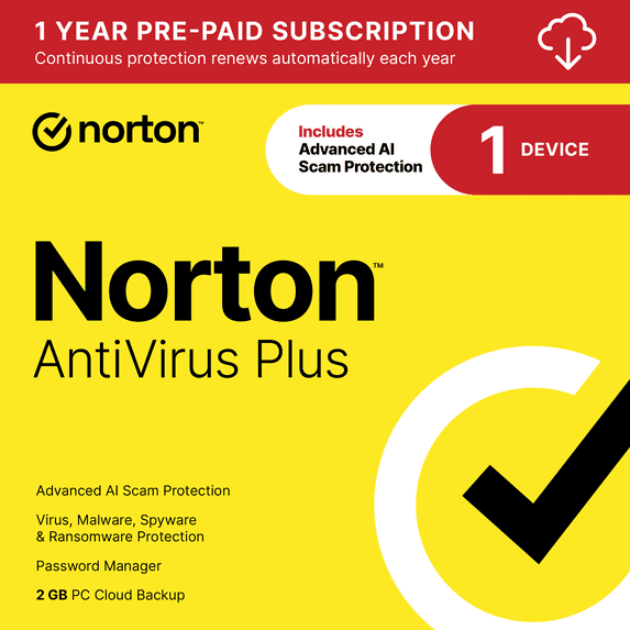 Norton AntiVirus Plus | 1 enheter | 1 år | Nordisk licens 2026