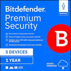 Bitdefender Premium Security (5 enheter, 12 månader)